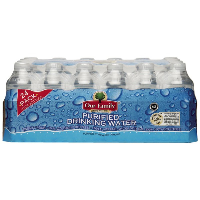 Our Family Purified Water Bottles, 16 oz, 24 pk