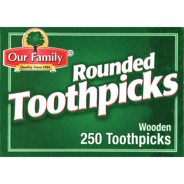 Our Family Rounded Toothpicks, 250 ct