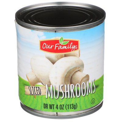 Our Family Sliced Mushrooms, 4 oz