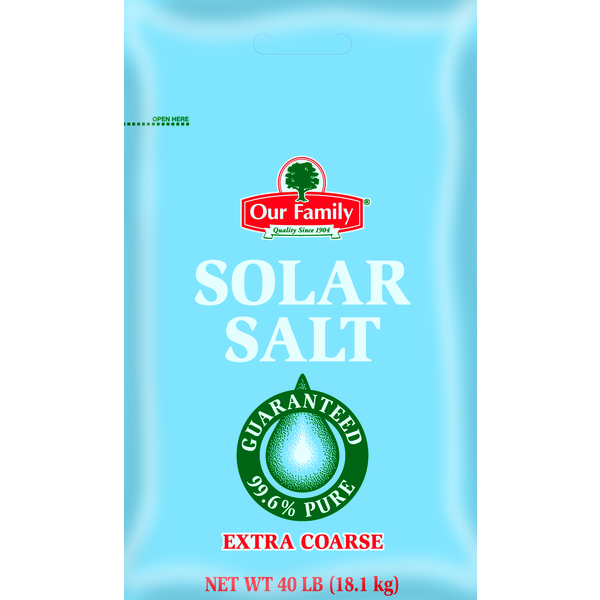 Our Family Solar Salt Extra Coarse, 40 lb