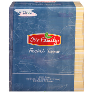 Our Family Tissues, Cube Boxes, 4 ct