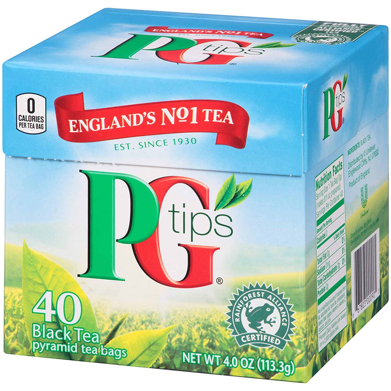 PG Tips Black Tea, Pyramid Tea Bags, 40 ct