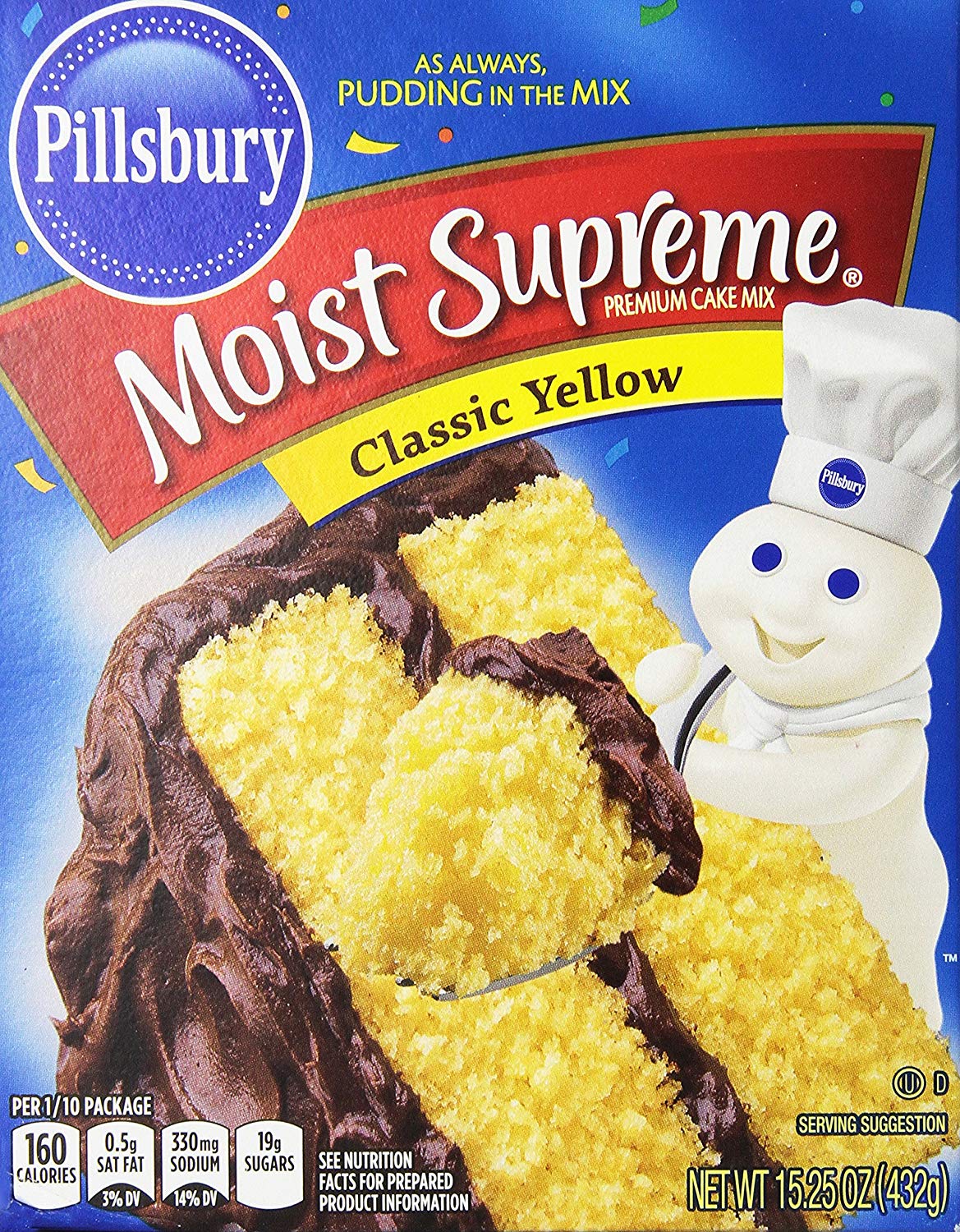 Pillsbury Moist Supreme Cake Mix, Yellow, 15.25 oz