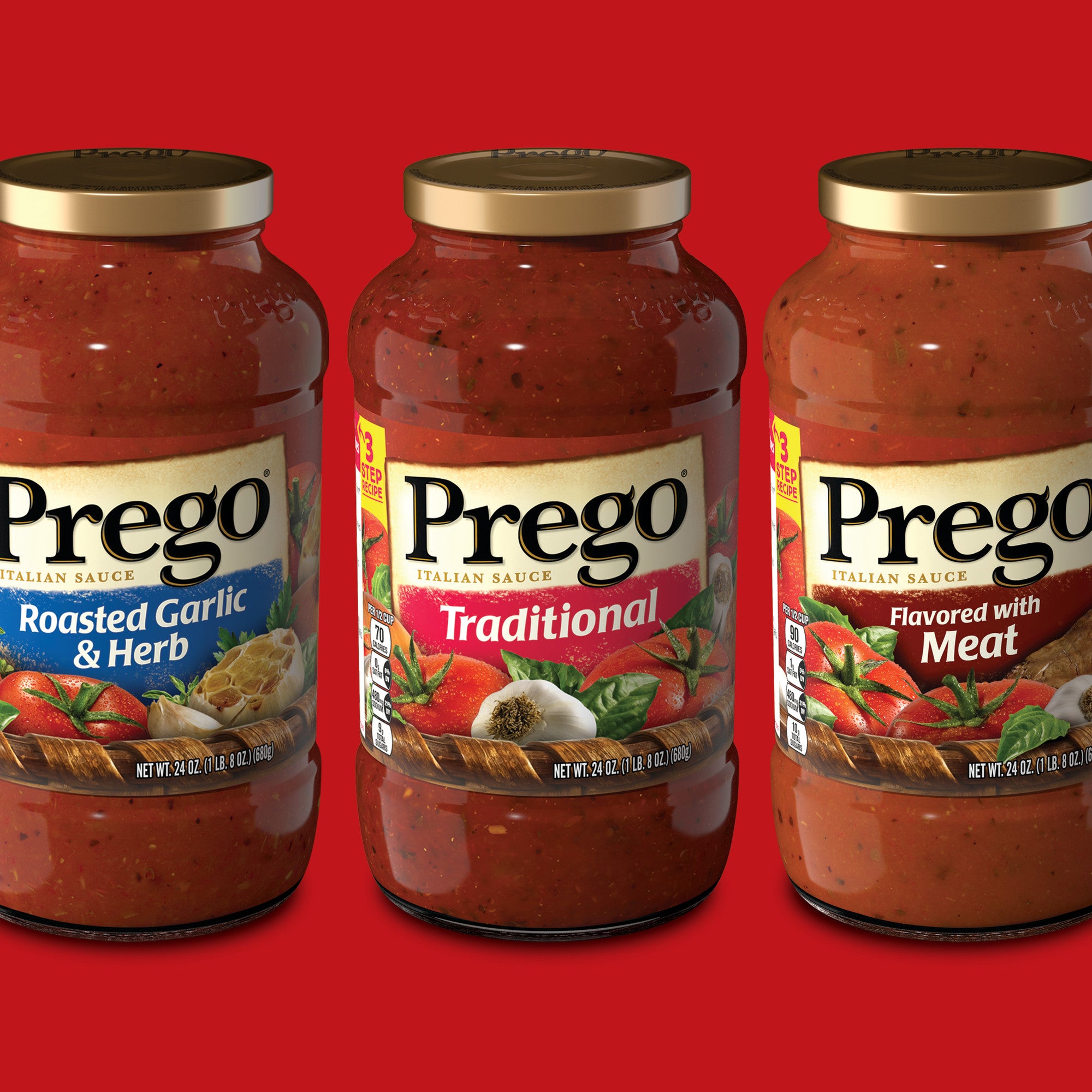 Prego Italian Sauce, Three Cheese, 24 oz