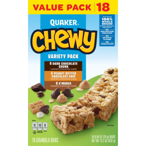 Quaker Chewy Variety Pack, 18ct