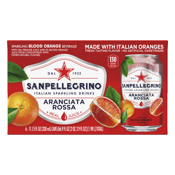 Sanpellegrino Italian Sparkling Drinks, Blood Orange, 6 ct