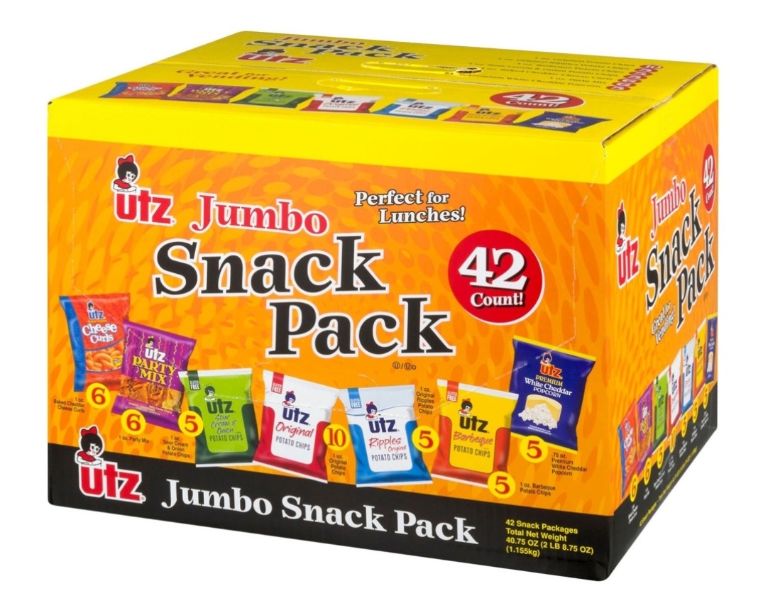 Utz Jumbo Variety Snack Pack, 42 ct