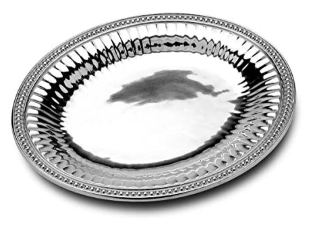 Wilton Armetale Flutes & Pearl's Large Oval Tray