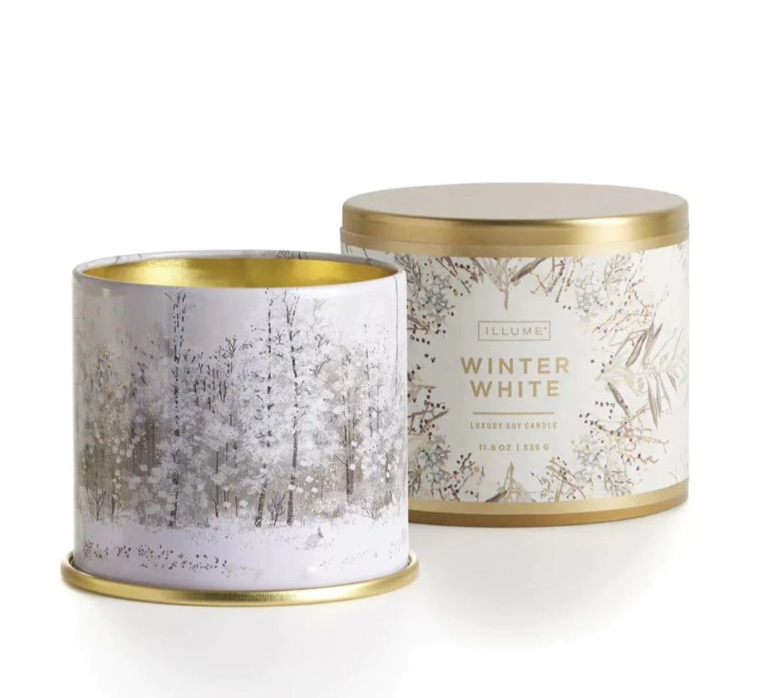 Illume Winter White Large Tin Candle, 11.8oz