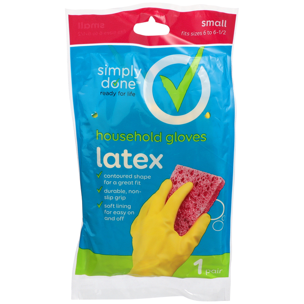 Simply Done Household Gloves Latex, 1 pair, Small