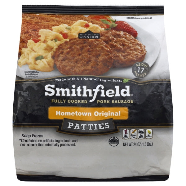 Smithfield Fully Cooked Sausage Patties, Original 1.21 lbs