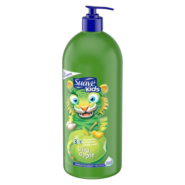 Suave Kids 3-in-1 Shampoo+Conditioner+Body Wash, Silly Apple, 18 oz