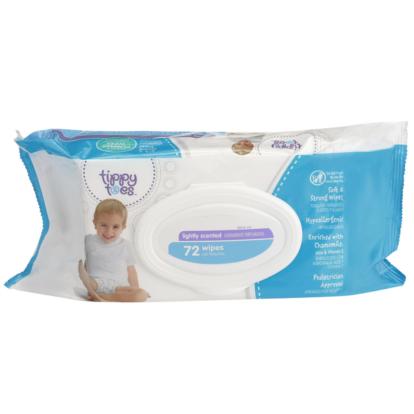 Tippy Toes Lightly Scented Baby Wipes 72ct