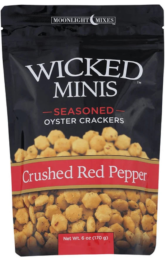 Wicked Minis Snacking Oyster Crackers, Crushed Red Pepper, 6oz