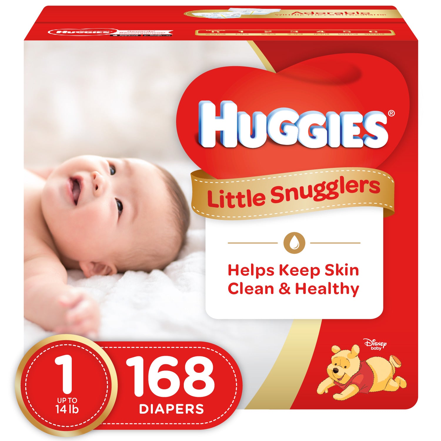 Huggies Diapers, Little Snugglers, Size 1, 168 ct