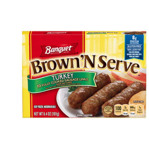 Banquet Brown N Serve Turkey Sausage Link, 6.4oz