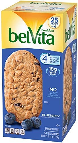 Belvita Breakfast Biscuits, Blueberry, 25 ct