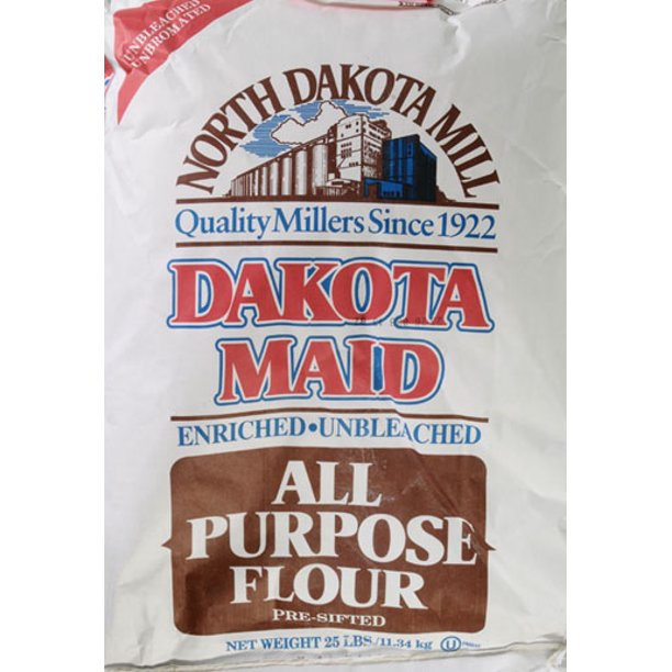 Dakota Maid All Purpose Flour, Unbleached, 25 lb