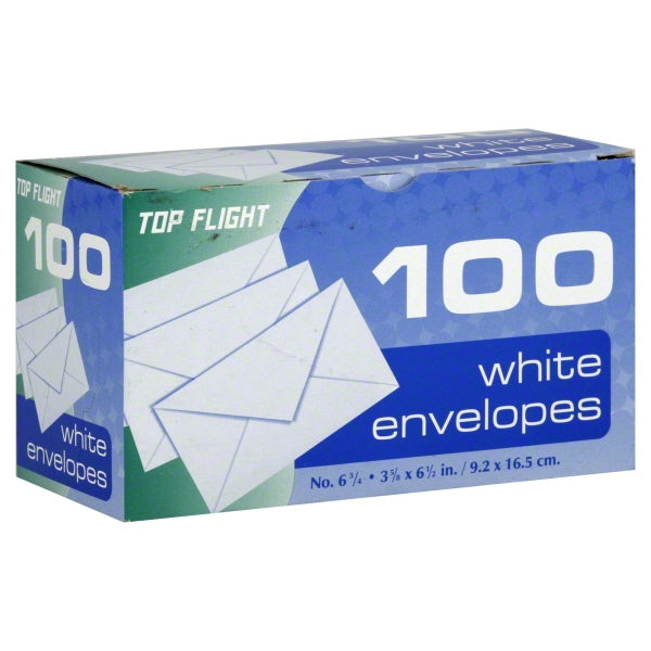 Top Flight White Envelopes, 100ct.