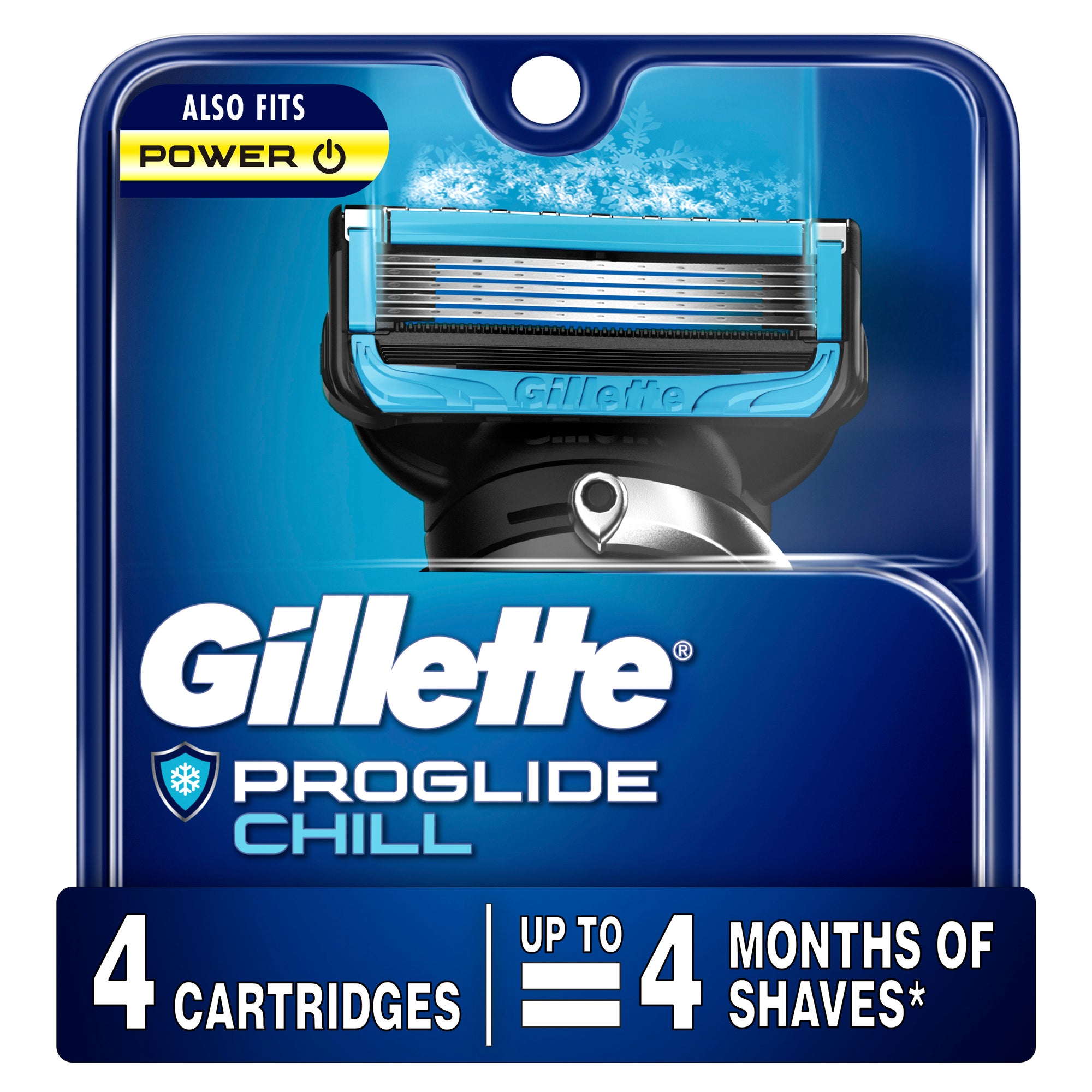 Gillette Proglide Chill Cartridges, 4 ct