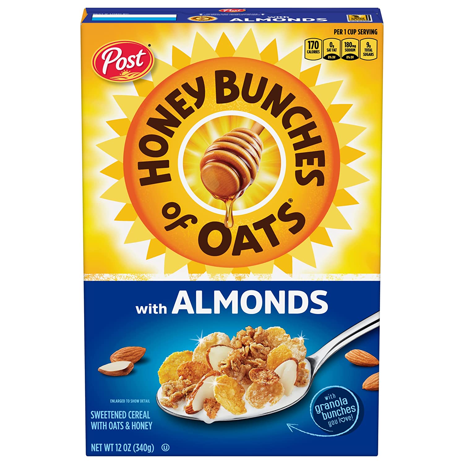 Honey Bunches of Oats Cereal, with Almonds, 12 oz