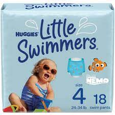 Huggies Diapers, Little Swimmers, Size 4, 18 ct