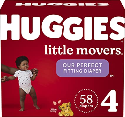 Huggies Diapers, Little Movers, Size 4, 58 ct