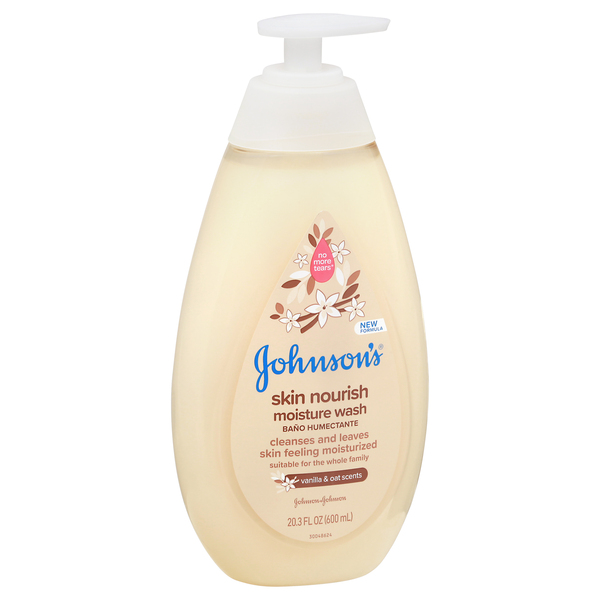 Johnson's Skin Nourish Moisture Wash, Vanilla & Oat Scents, 20.3oz