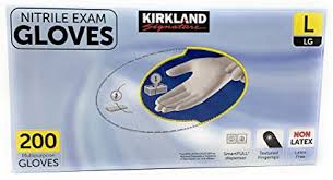 Kirkland Signature Nitrile Exam Gloves, L, 200 ct