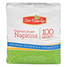 Our Family Premium Dinner Napkins, 100 ct