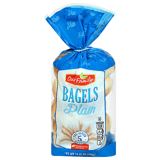 Our Family Plain Bagels, 5 ct