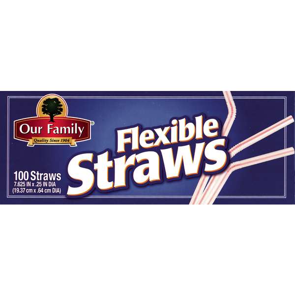 Our Family Flexible Straws, 100ct