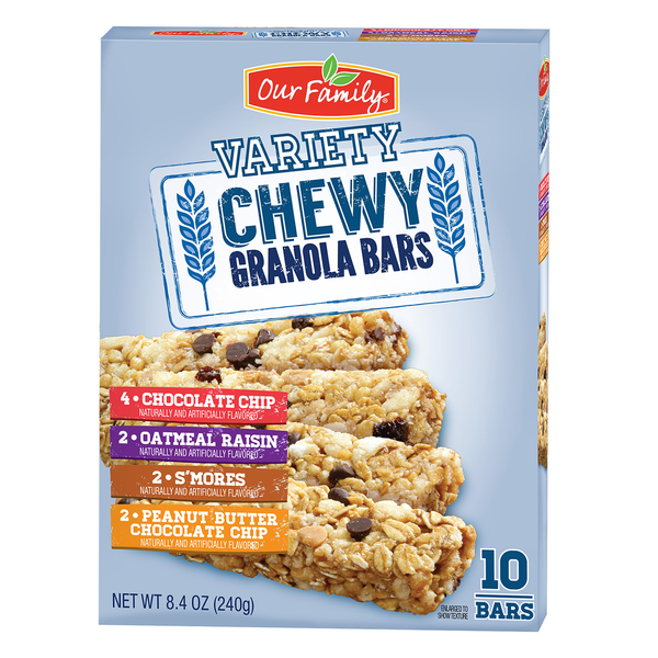 Our Family Chewy Granola Bar Variety Pack 10ct