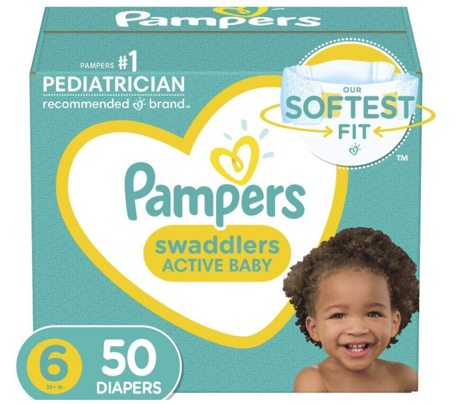 Pampers Diapers, Swaddlers, Size 6, 50ct