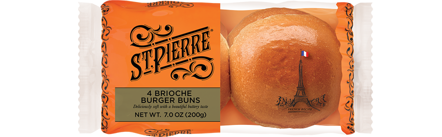 St Pierre Brioche Burger Buns, 4 ct