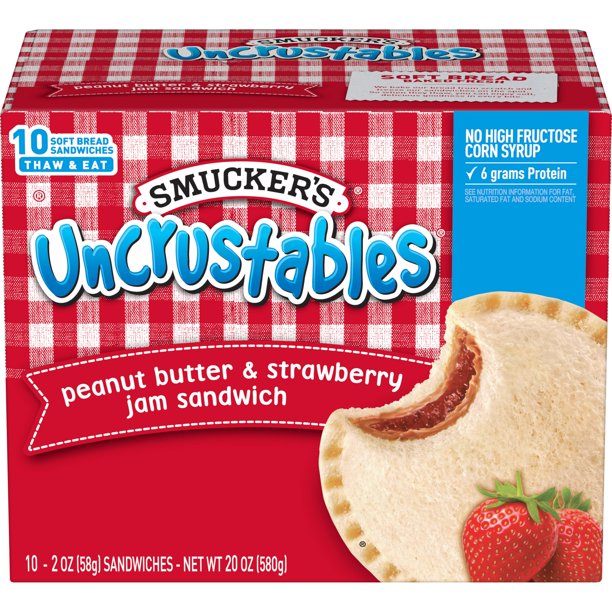 Smucker's Uncrustables, Peanut Butter & Strawberry Jam Sandwich, 10 ct